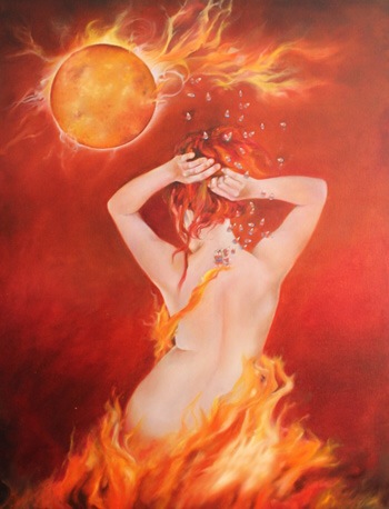 Fire Goddess by Hettie Rowley - Oil Painting