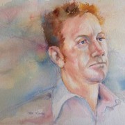 Watercolor male portrait
