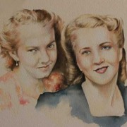 My mum and friend - Watercolor Portrait