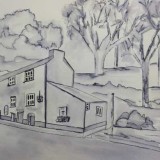 Country House by Lynley Liepins Pen and Wash