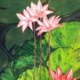 Acrylic Water Lilies by Sue Jarrad